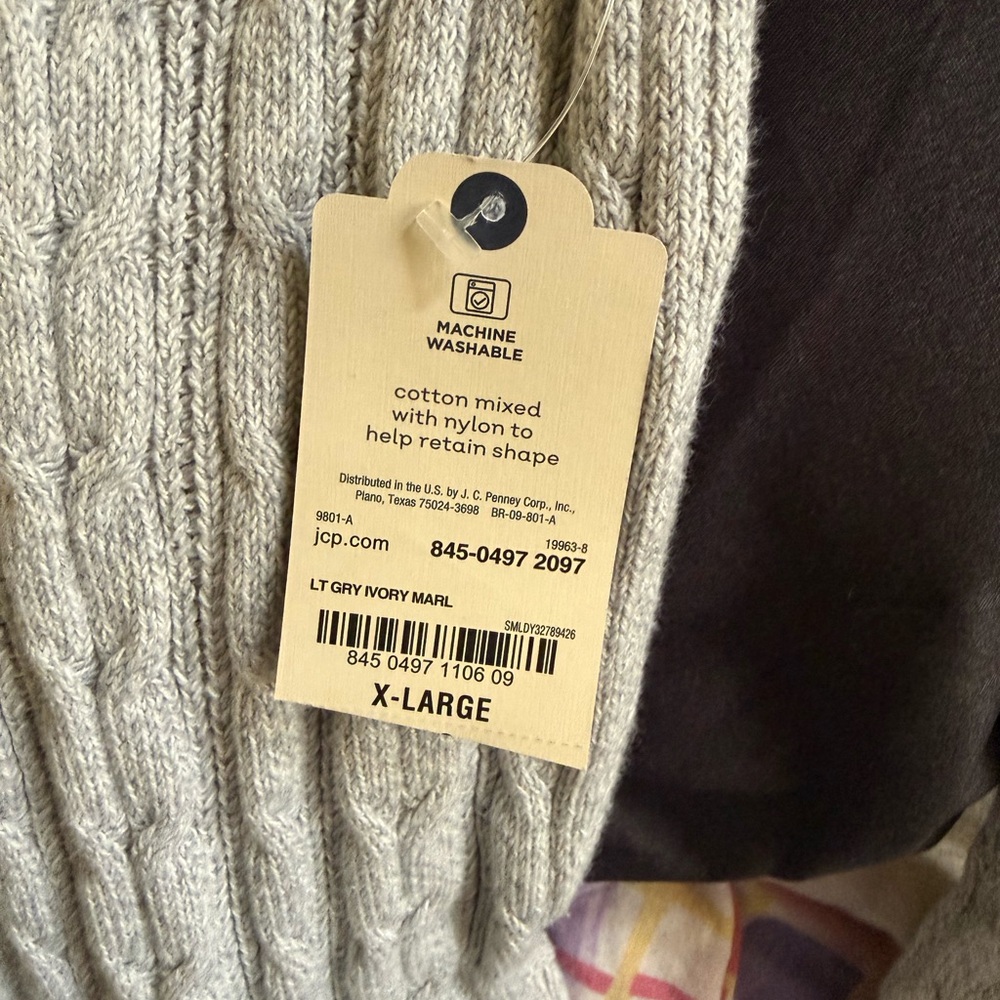 St. John's Bay Light Gray V-Neck Sweater